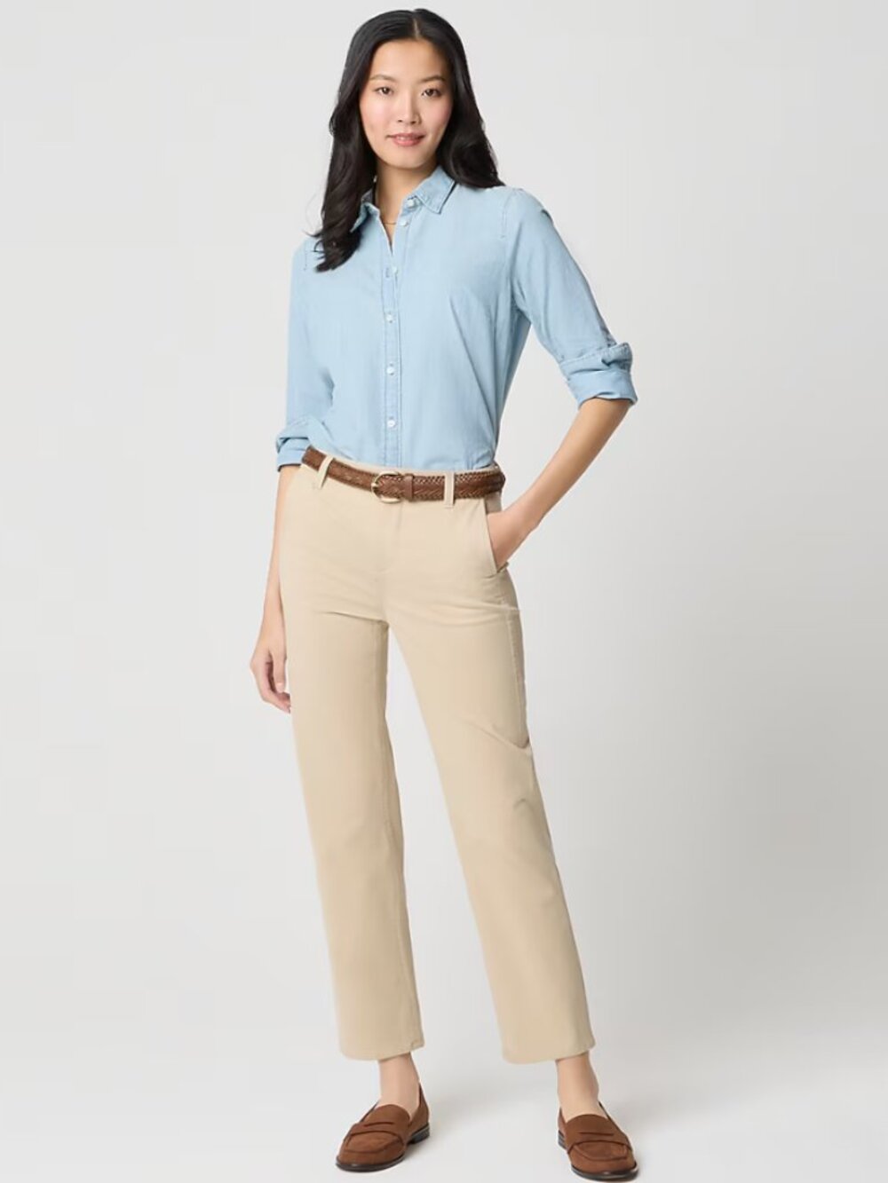 J. Crew Factory Tall Everyday Chino Pant Tan Stretch Size 6T NWT
